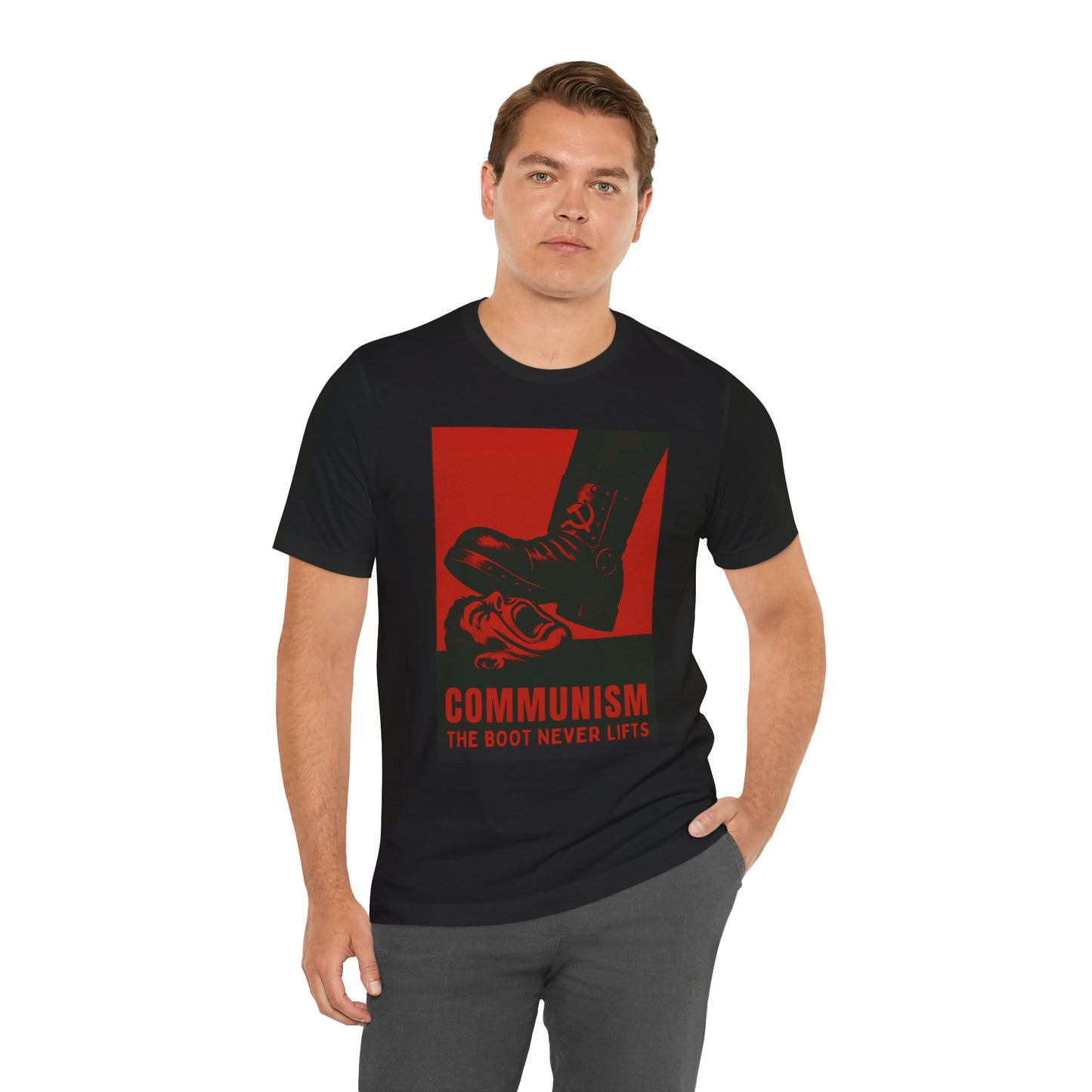 LIMITED EDITION HALLOWEEN 2025: Communism, The Boot Never Lifts Movie Jersey T-Shirt