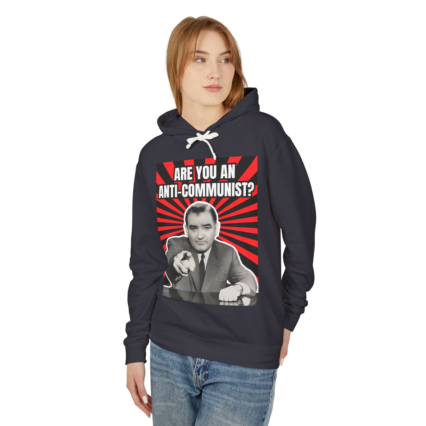 Are You An Anti-Communist? Unisex Lightweight Hooded Sweatshirt