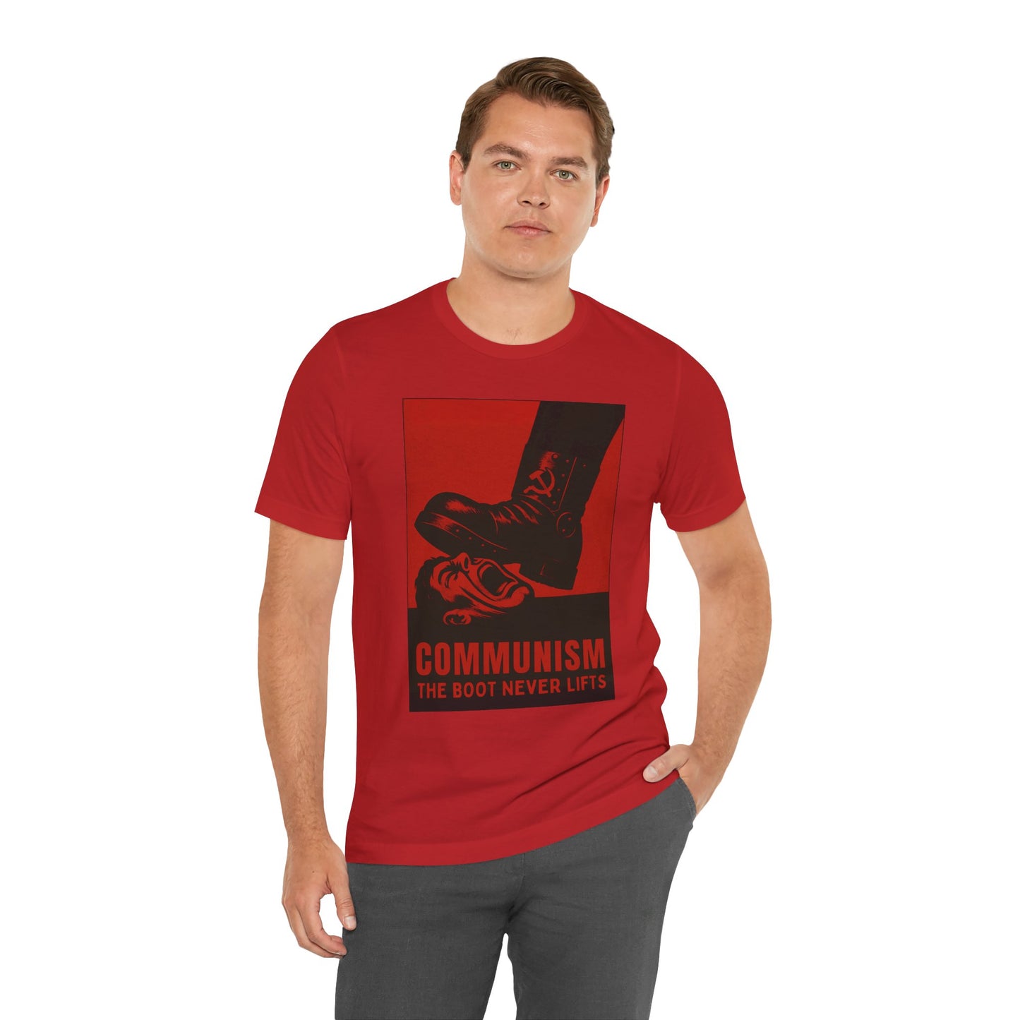 LIMITED EDITION HALLOWEEN 2025: Communism, The Boot Never Lifts Movie Jersey T-Shirt