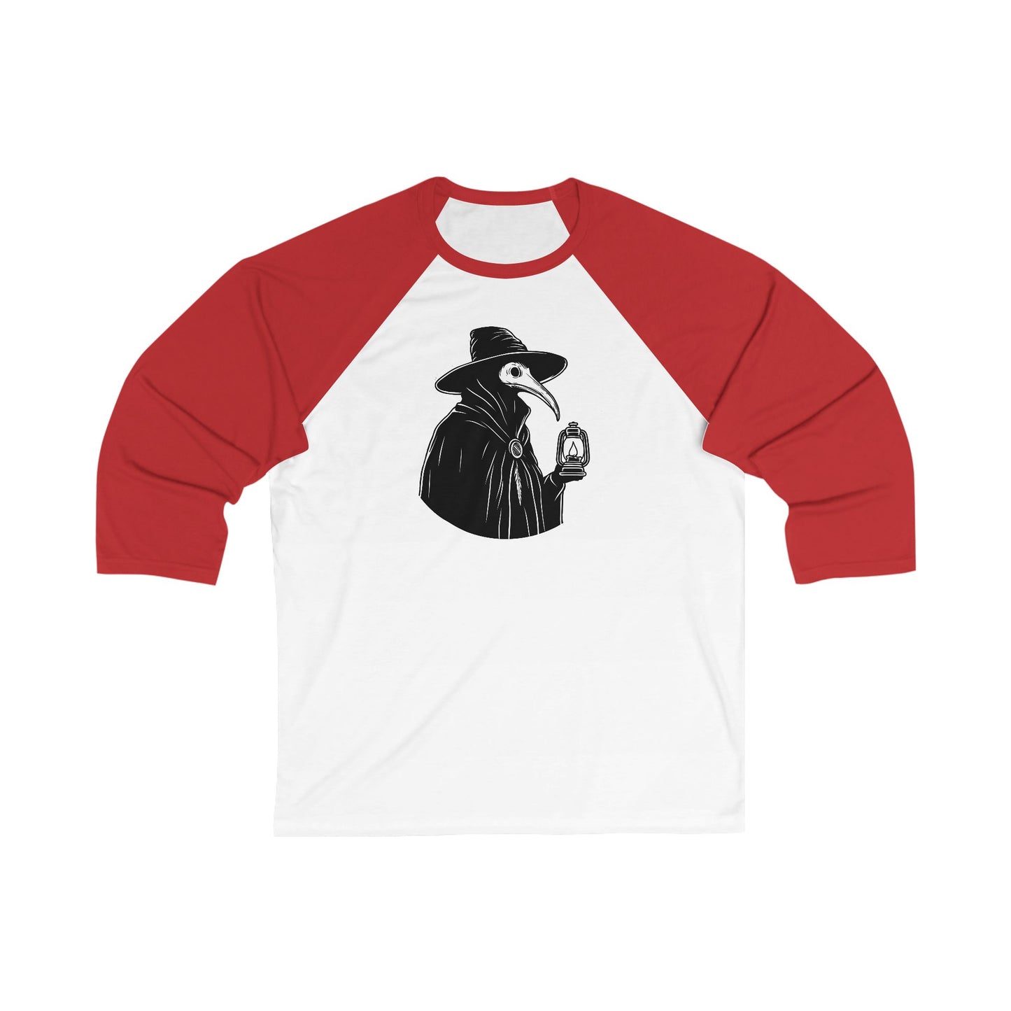 Dark Plague Doctor Baseball Tee | Unisex 3/4 Sleeve Shirt