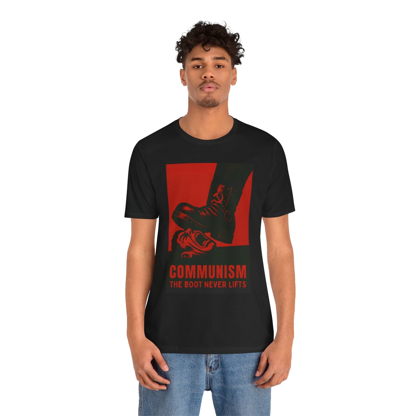 LIMITED EDITION HALLOWEEN 2025: Communism, The Boot Never Lifts Movie Jersey T-Shirt