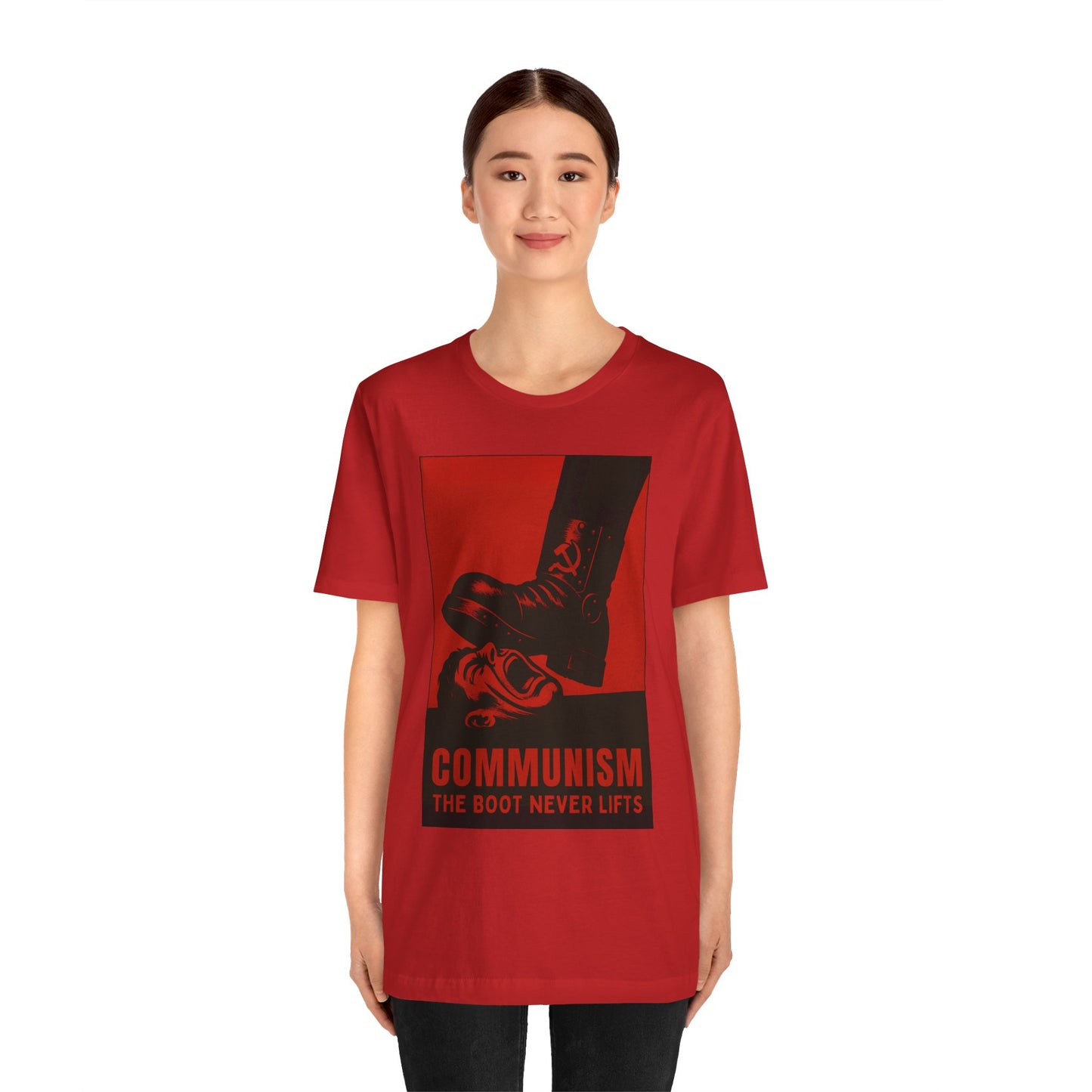 LIMITED EDITION HALLOWEEN 2025: Communism, The Boot Never Lifts Movie Jersey T-Shirt