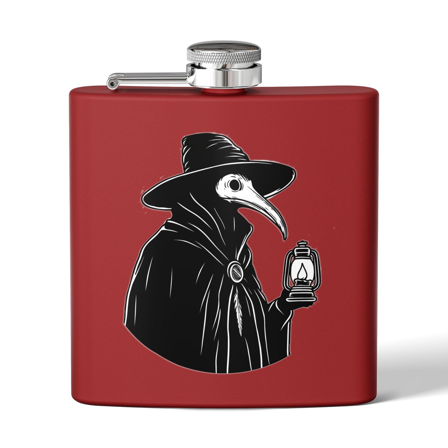 Dark Plague Doctor Flask - 6oz Stainless Steel