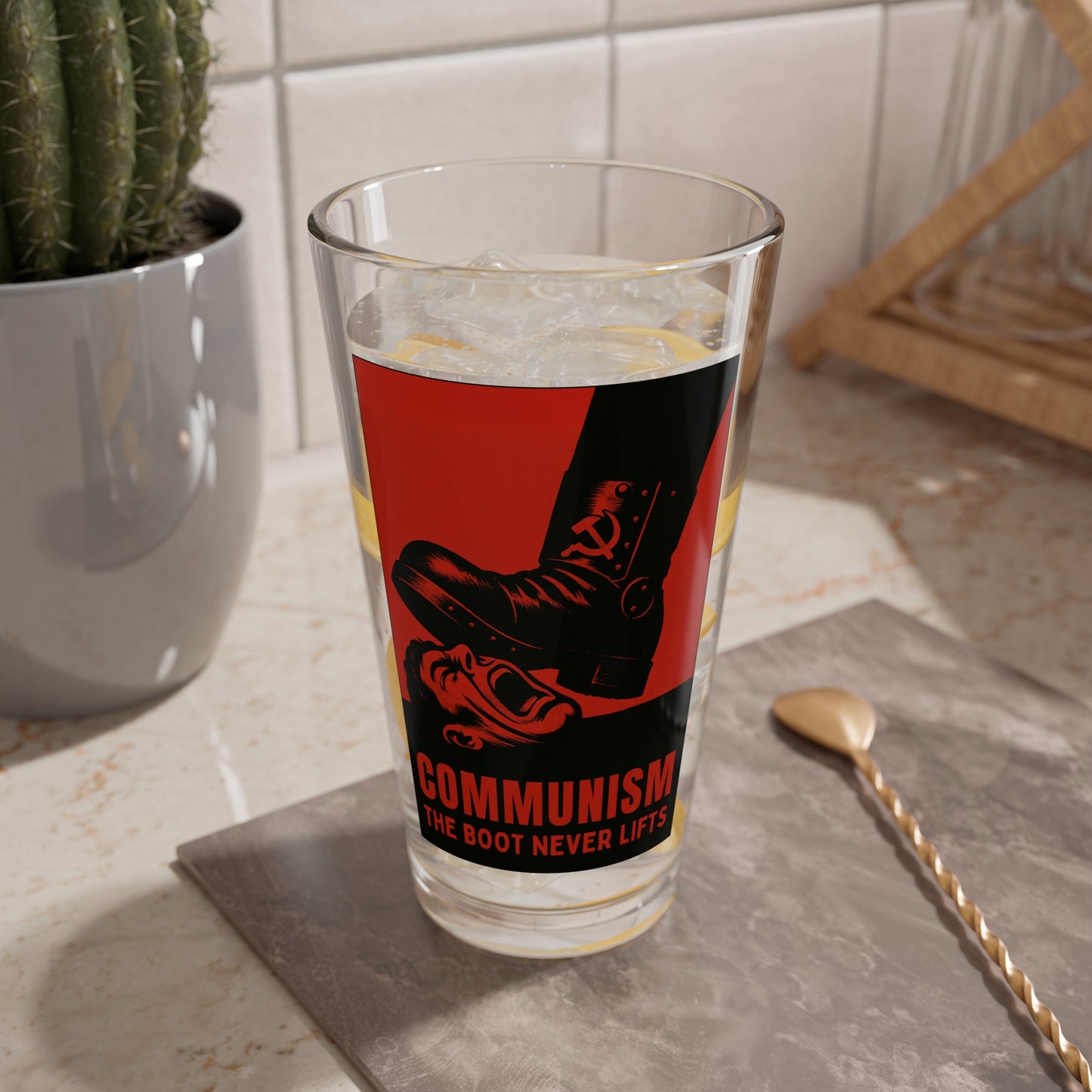 LIMITED EDITION HALLOWEEN 2025: Communism, The Boot Never Lifts Pint Glass