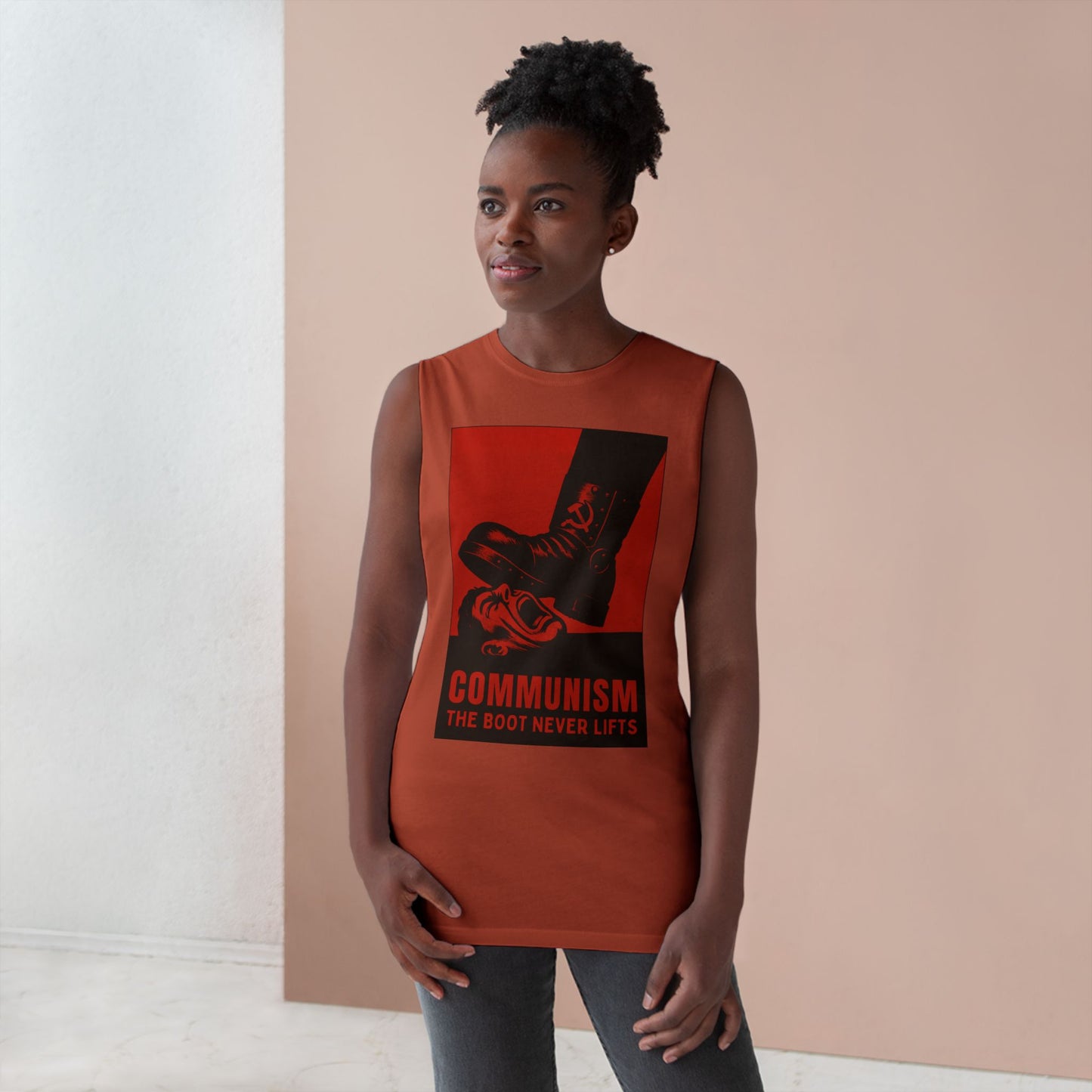 LIMITED EDITION HALLOWEEN 2025: Communism, The Boot Never Lifts Movie Tank Top