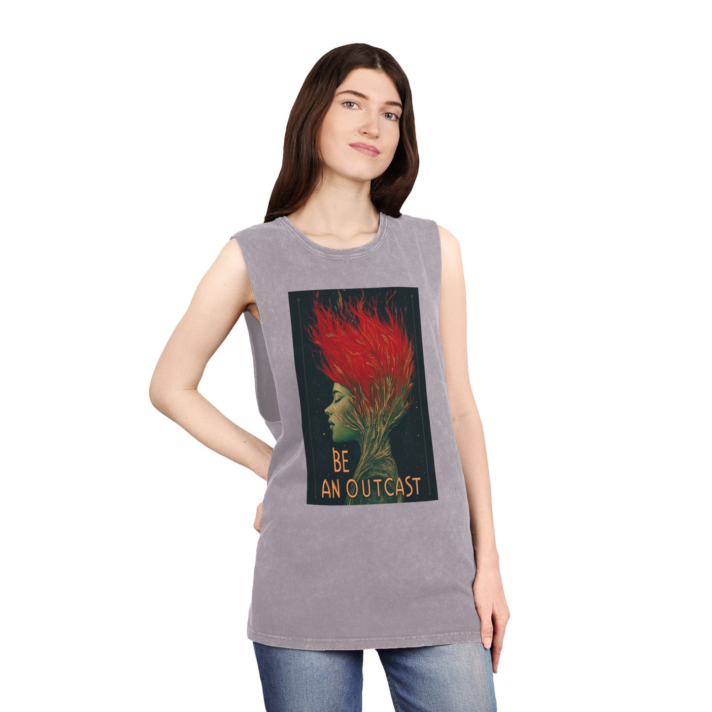 Be An Outcast Unisex Stonewash Tank Top