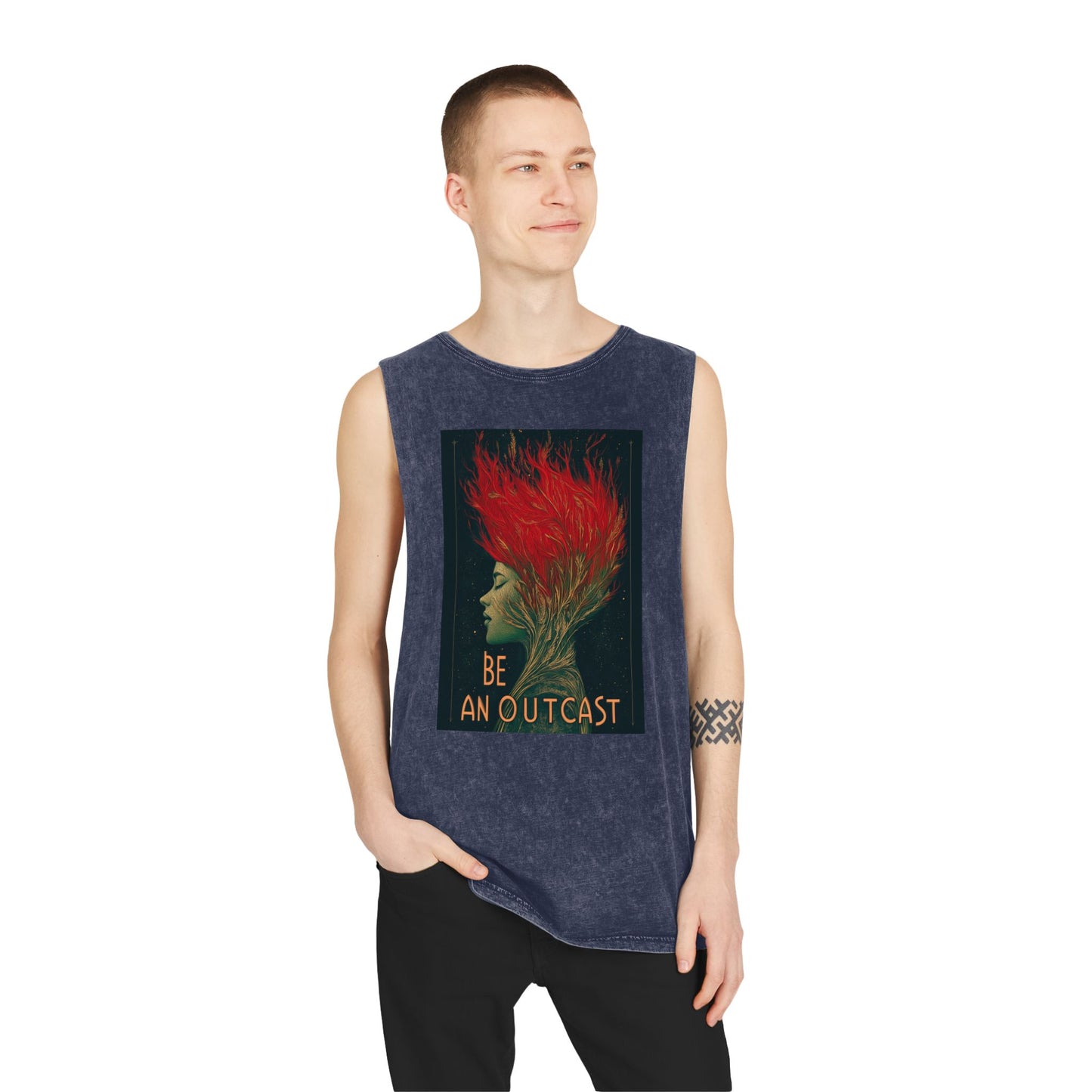 Be An Outcast Unisex Stonewash Tank Top