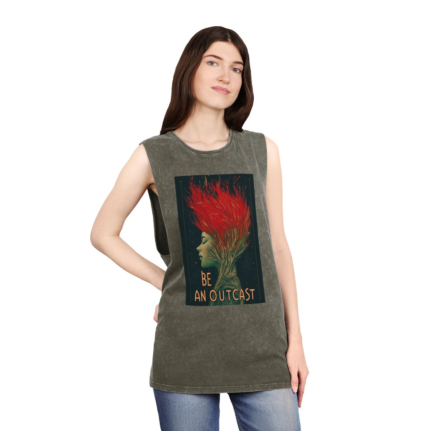 Be An Outcast Unisex Stonewash Tank Top