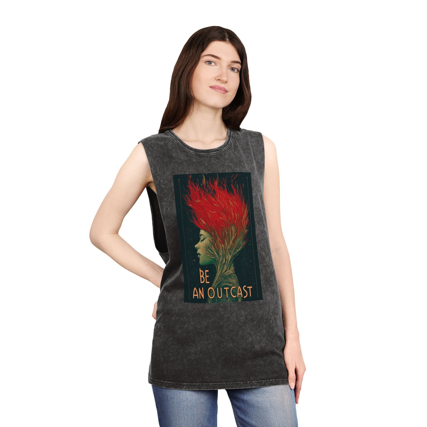 Be An Outcast Unisex Stonewash Tank Top