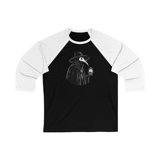 Dark Plague Doctor Baseball Tee | Unisex 3/4 Sleeve Shirt