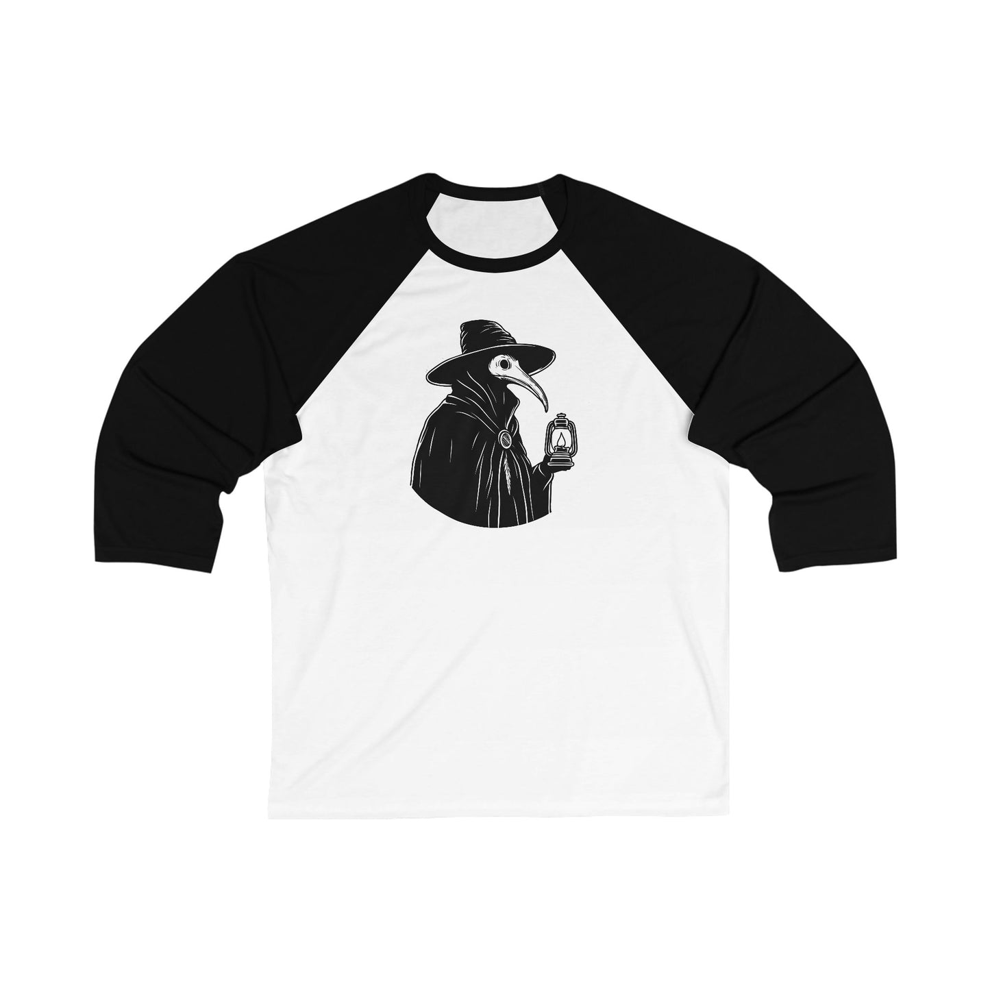 Dark Plague Doctor Baseball Tee | Unisex 3/4 Sleeve Shirt