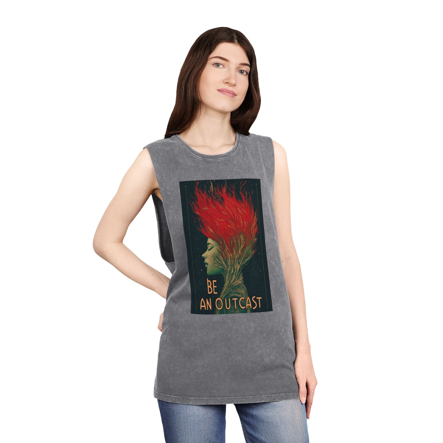 Be An Outcast Unisex Stonewash Tank Top