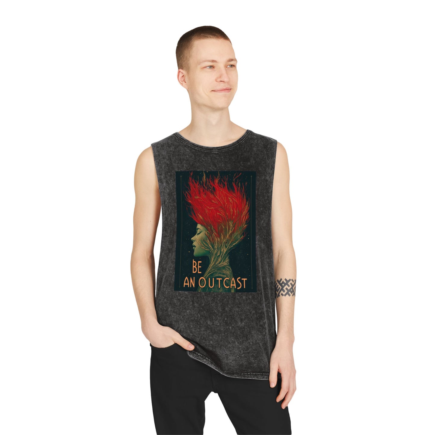 Be An Outcast Unisex Stonewash Tank Top
