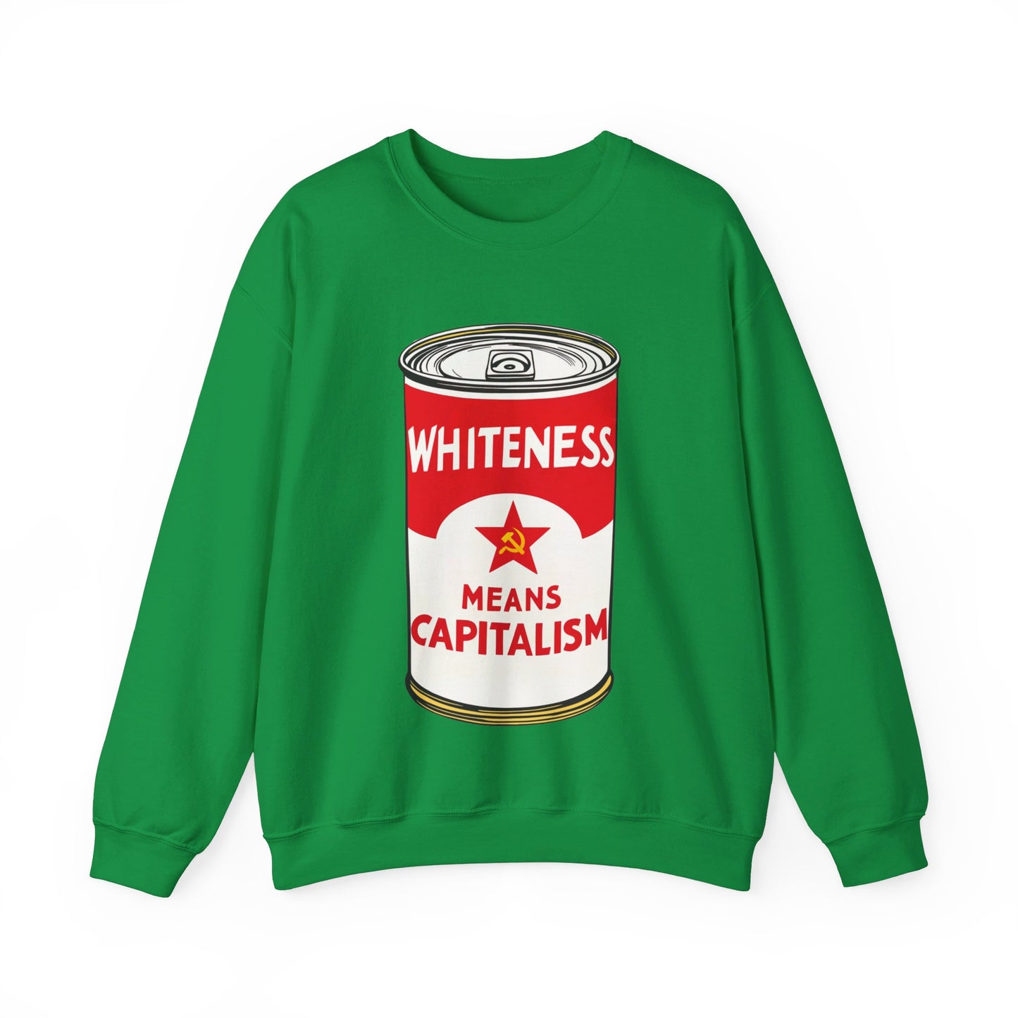Whiteness Means Capitalism Soup Can Unisex Heavy Blend™ Crewneck Sweatshirt
