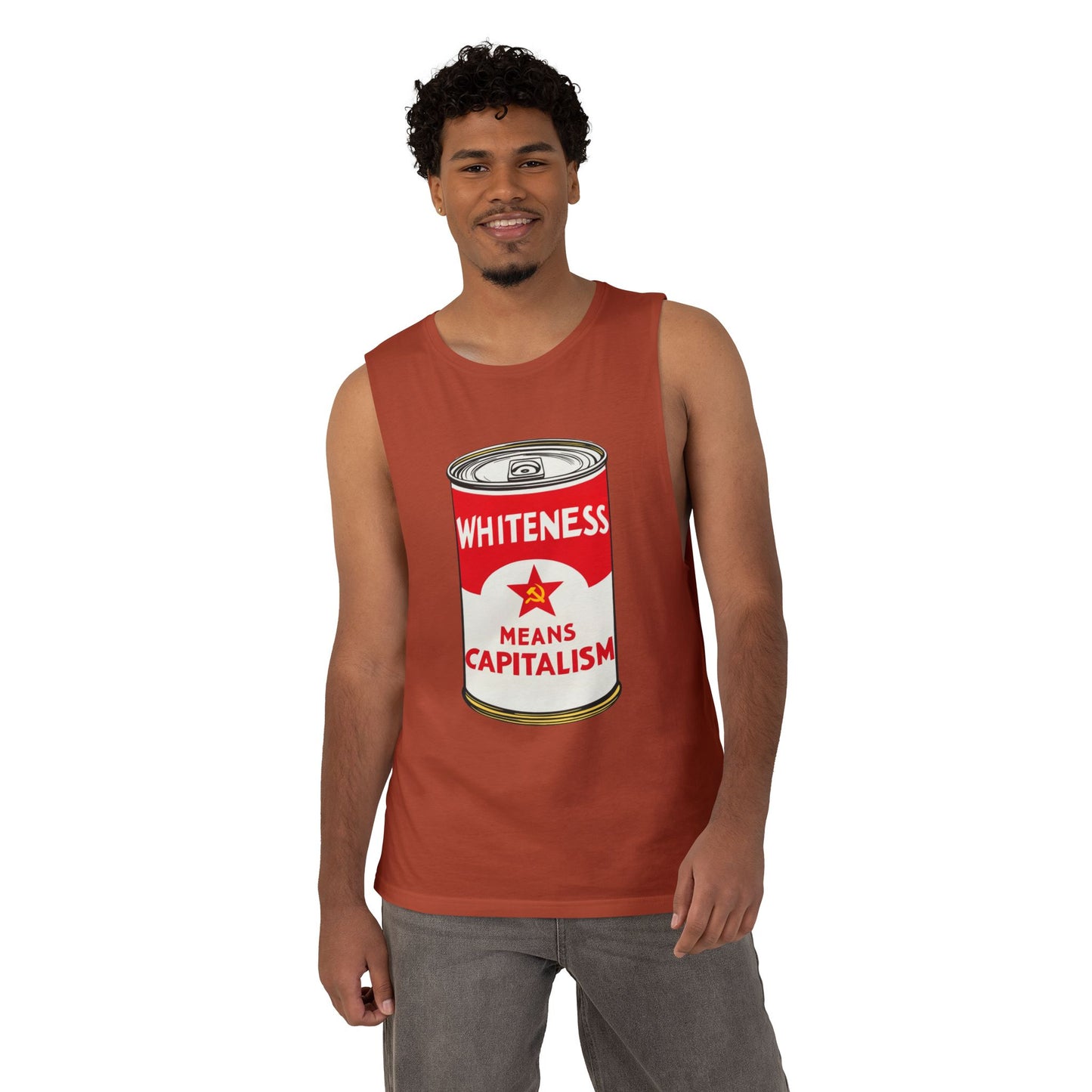 Whiteness Means Capitalism Soup Can Tank Top