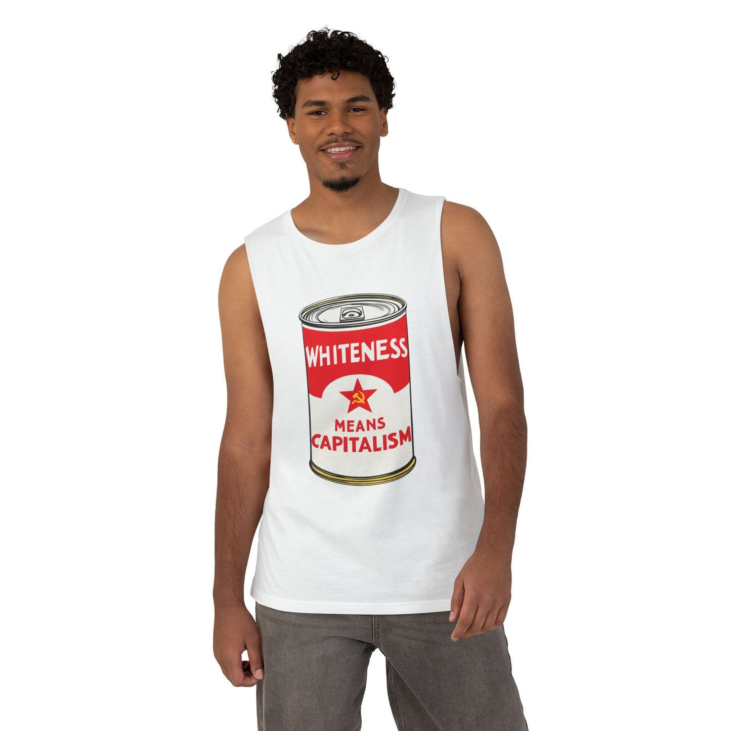 Whiteness Means Capitalism Soup Can Tank Top