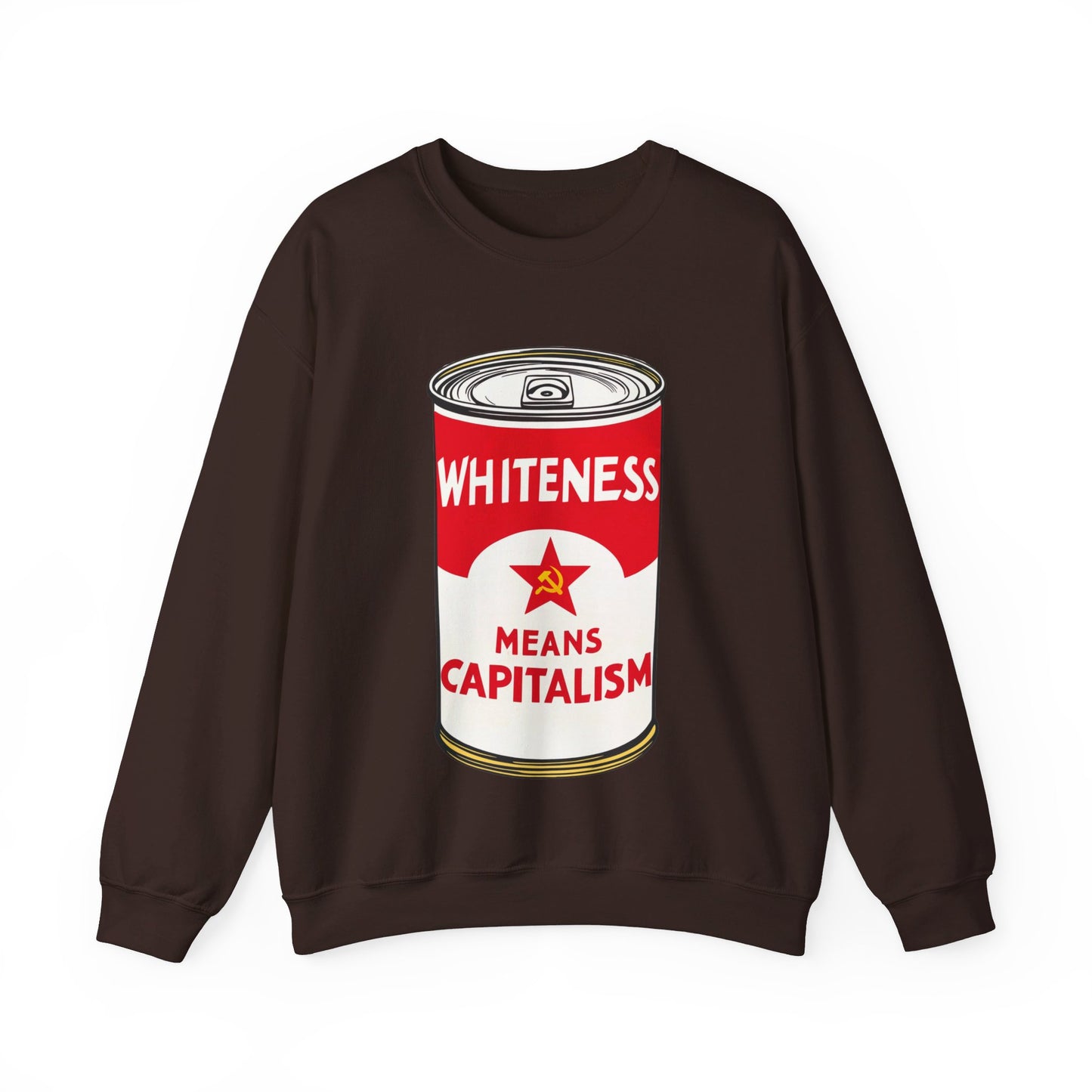 Whiteness Means Capitalism Soup Can Unisex Heavy Blend™ Crewneck Sweatshirt