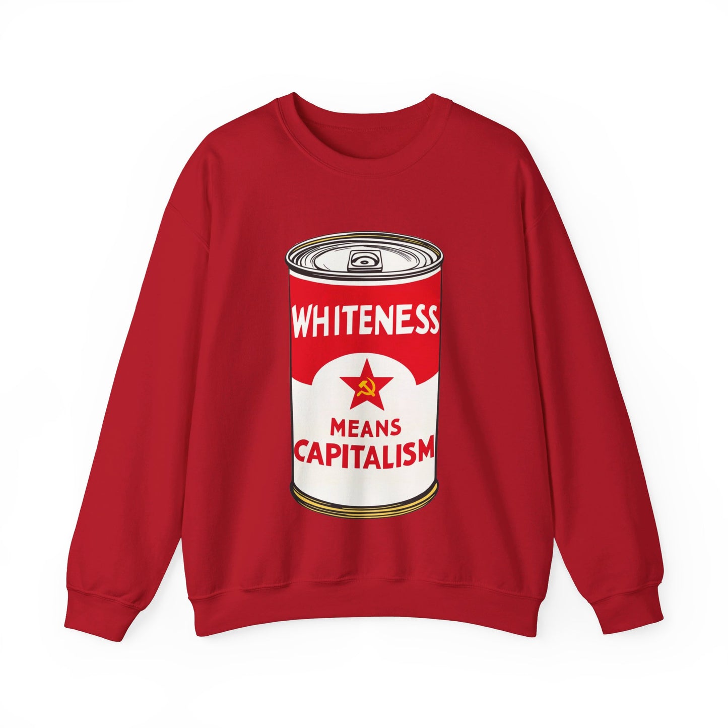 Whiteness Means Capitalism Soup Can Unisex Heavy Blend™ Crewneck Sweatshirt