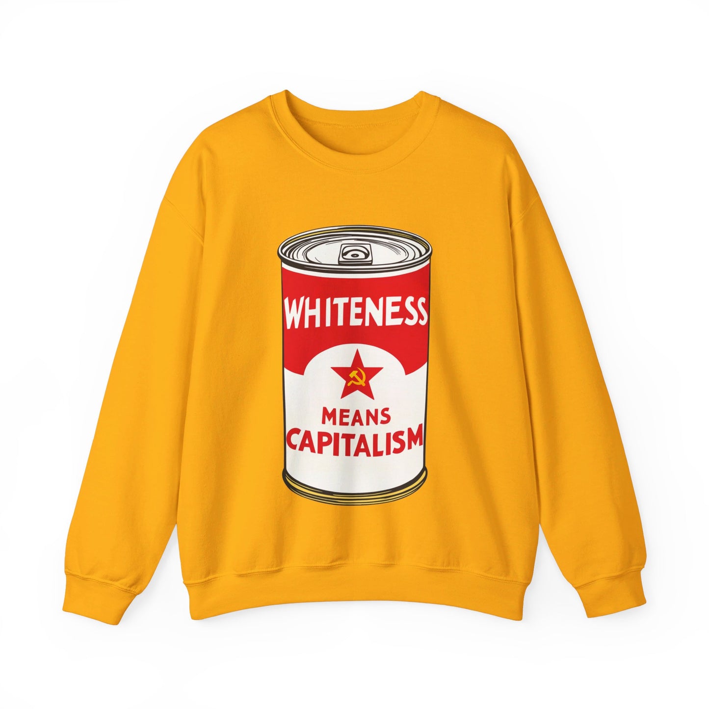 Whiteness Means Capitalism Soup Can Unisex Heavy Blend™ Crewneck Sweatshirt