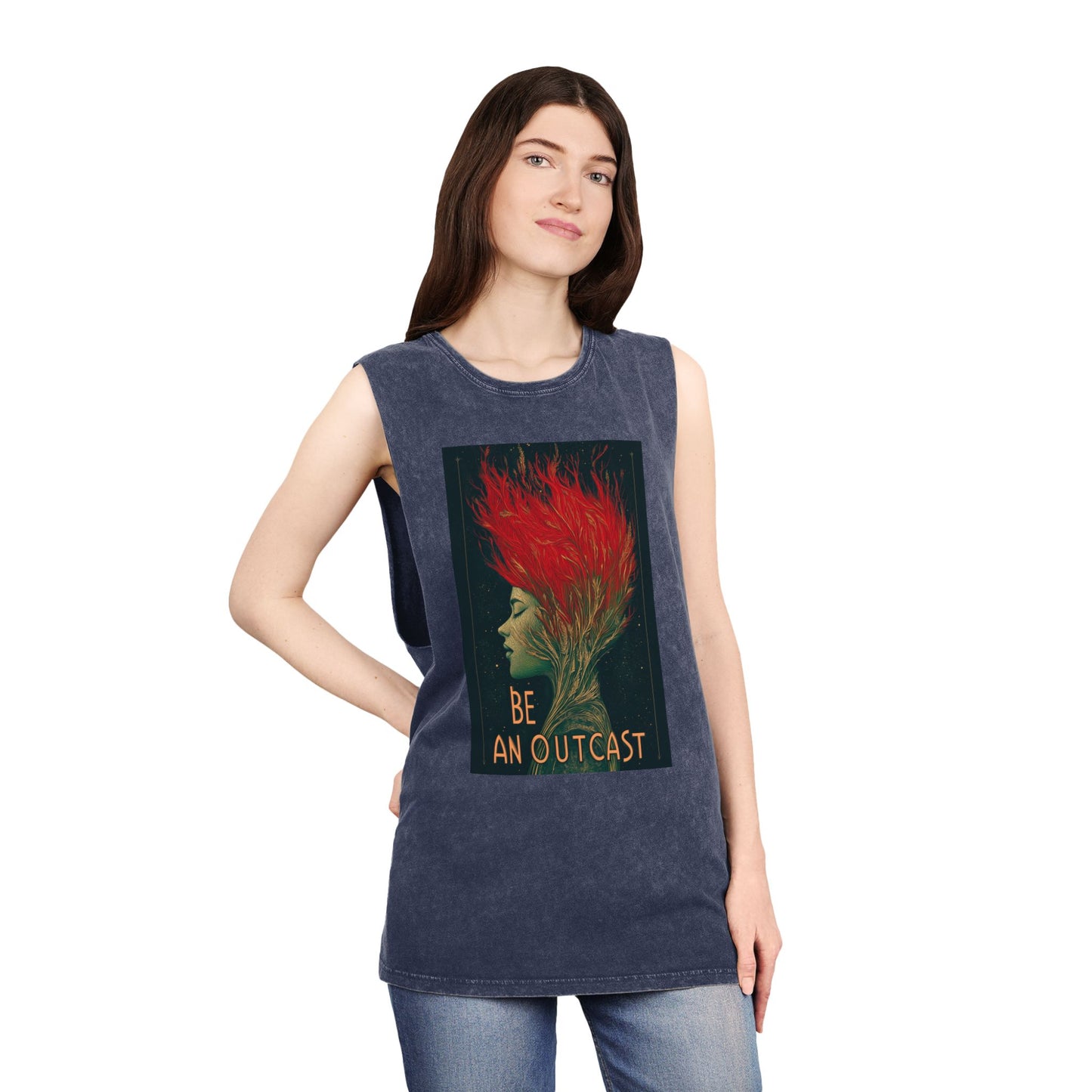 Be An Outcast Unisex Stonewash Tank Top
