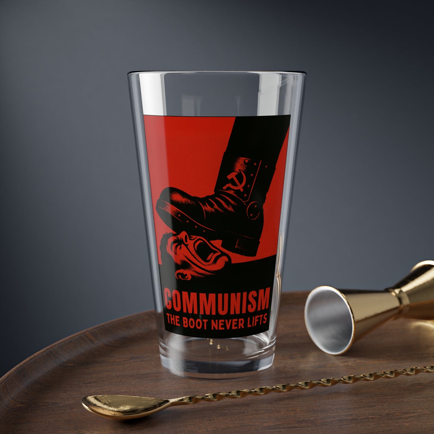 LIMITED EDITION HALLOWEEN 2025: Communism, The Boot Never Lifts Pint Glass